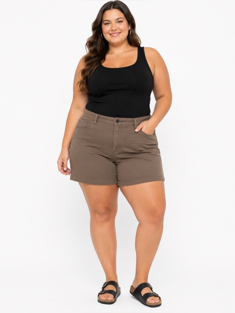 Lee Womens Classic Midrise Short in Mocha Mousse Sz 20